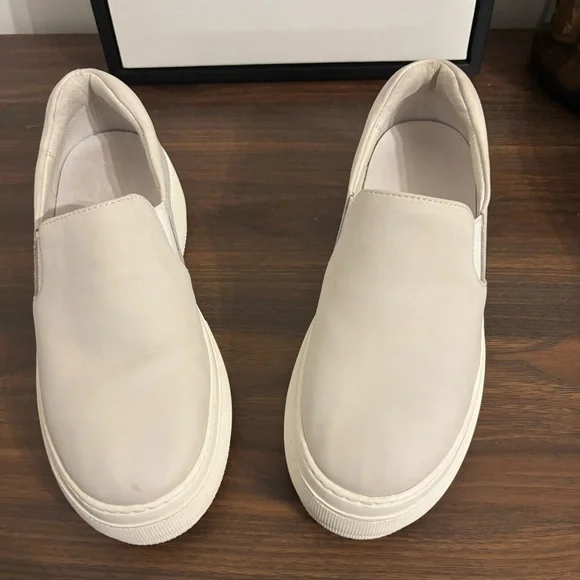J Slides NYC Aileen Ivory Cream Leather Platform Slip-On Sneakers - Picture 7 of 11